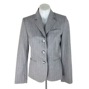 THE LIMITED Womens Striped 3-Button Front Pockets Blazer Jacket Gray Size 6